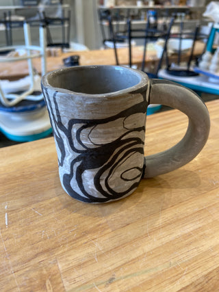 Gray and Black Swirl Mug