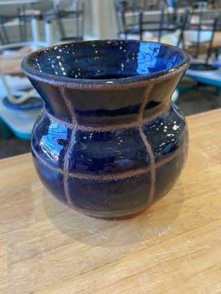 Blue Grid Vase