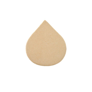 Beige teardrop-shaped object on a white background